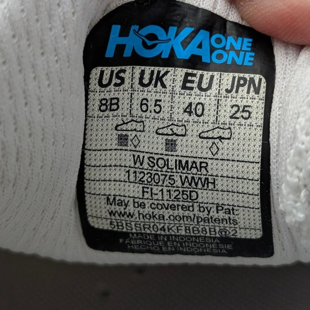 Hoka One One Solimar Running Sneaker Shoes Lace-Up Women's White Size US8B EU40 - Picture 5 of 9